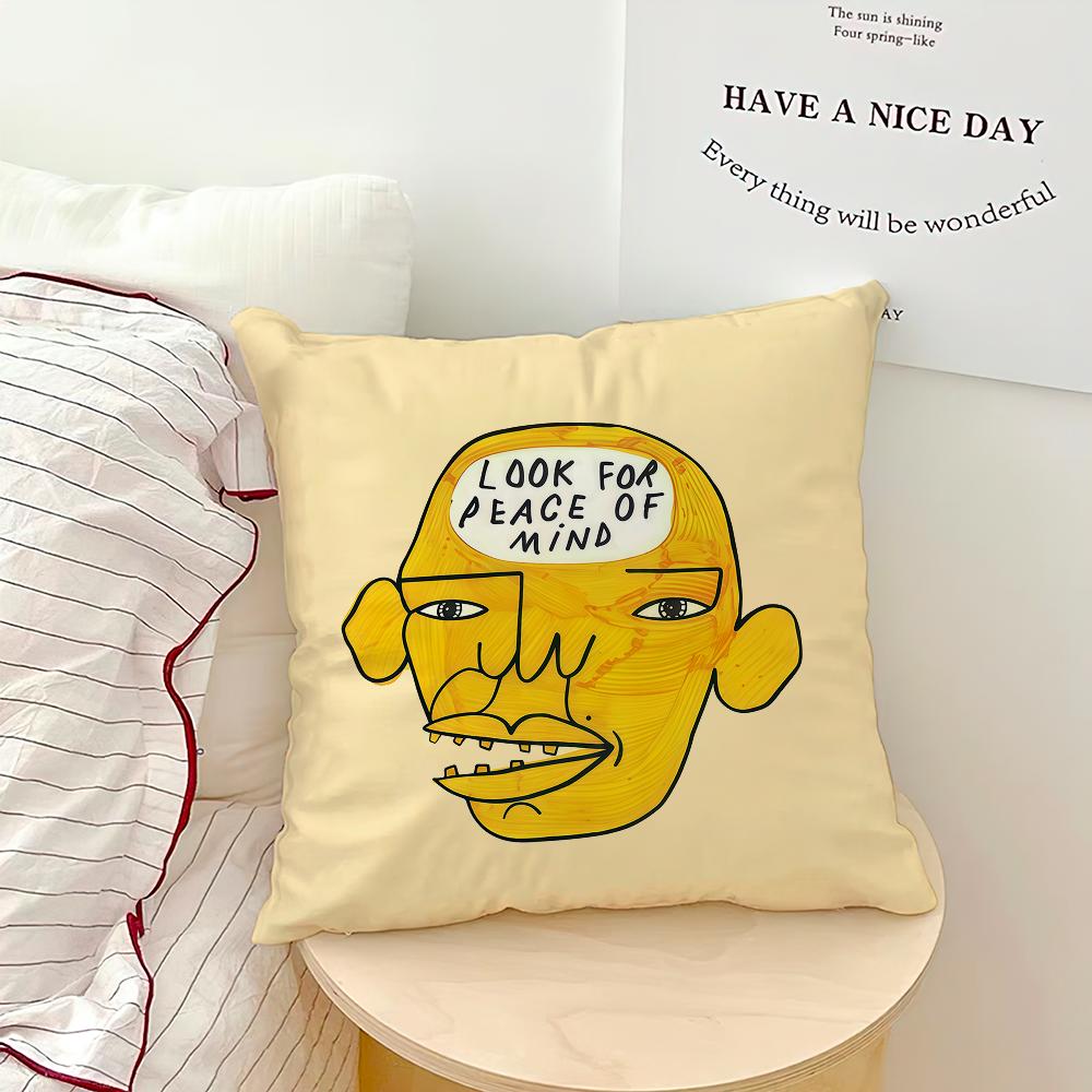 modern fashion Abstract graffiti art face meme soft pillowcase Sofa Home Living Room bedside Decor pillow cover Gift Party hogar