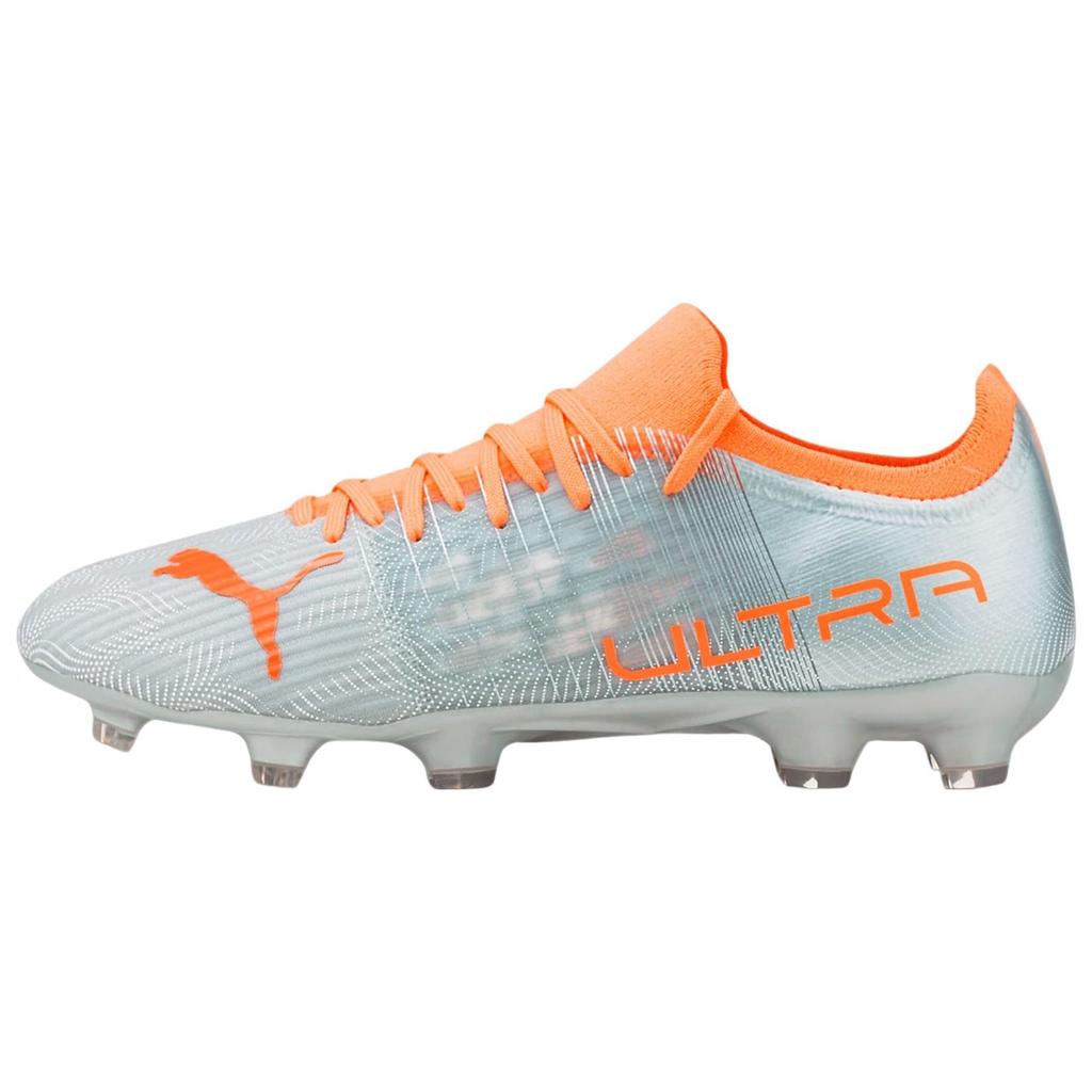 Puma Ultra 3.4 Round Toe Lace-Up AG (Rubber Short Studs) Fabric Durable Breathable Soccer Shoes Men Soccer Shoes Silver Orange 106699-01