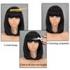 LISI HAIR Women Short Straight Black Bob Synthetic Fiber Wigs with Bangs Short Straight Wigs for Women Cosplay Lolita