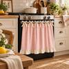 Cotton Linen Blend Kitchen Oven Door Valance Ruffle Trim Rustic Oven Decor Curtain  Dishwasher