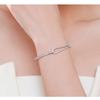 Knot Design Bangle Bracelet for Women Silver Plated Inlaid Zircon Minimalist Open Cuff Bracelet Fashion Party Jewelry Gift