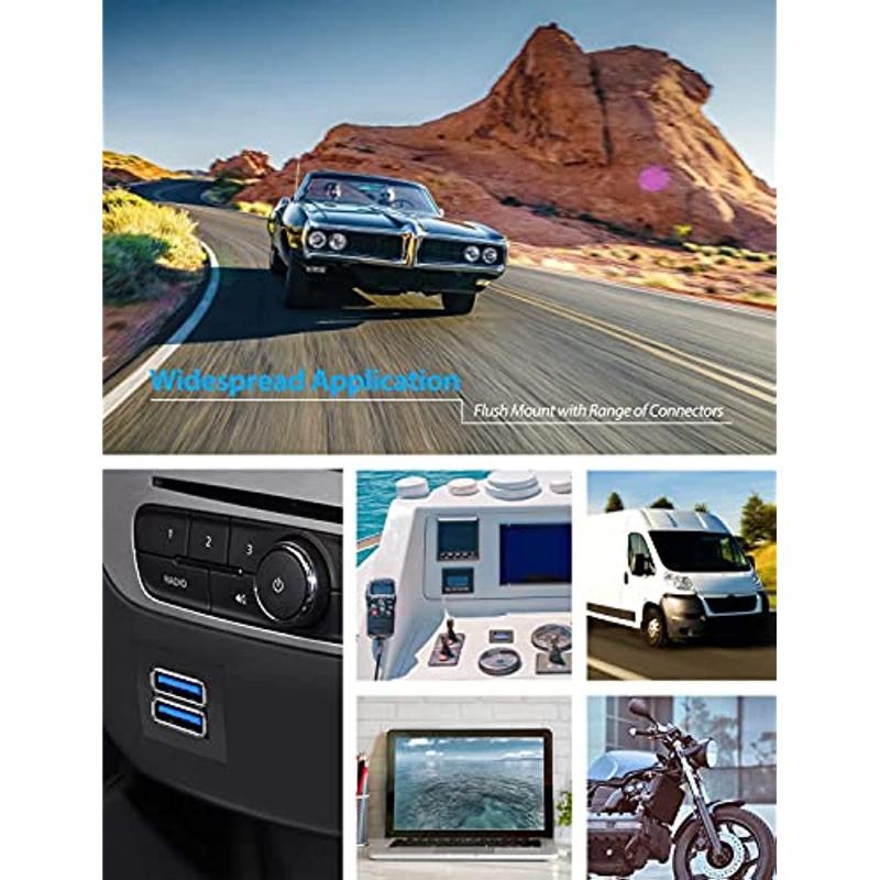 Квадратный двойной USB 2.0 3.0 удлинительный кабель, 2 порта, штекер-гнездо, для приборной панели автомобиля, грузовика, скрытый монтаж, высокоскоростная передача данных, 1 м