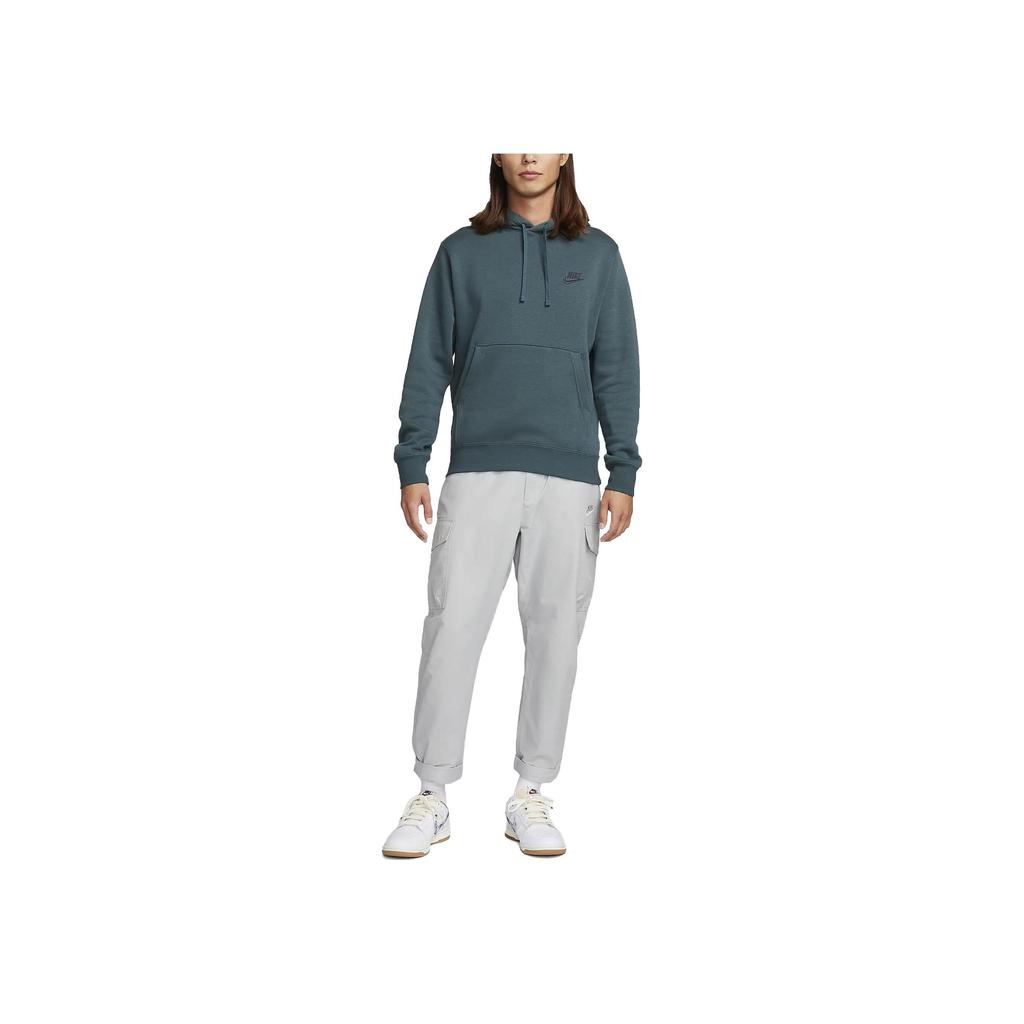 Nike Solid Color Embroidered Logo Hoodie Long Sleeve Men hoodies Dark-Green HF4762-359