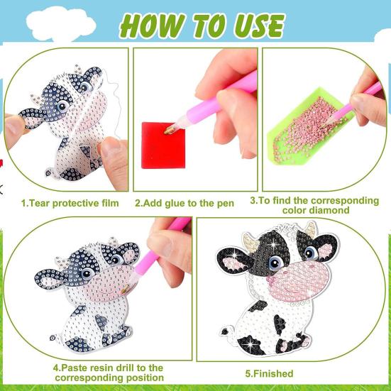 15 шт. рождественский брелок для ключей со стразами, набор для самостоятельной росписи, украшение для детей, семейный набор «Горячая корова какао»