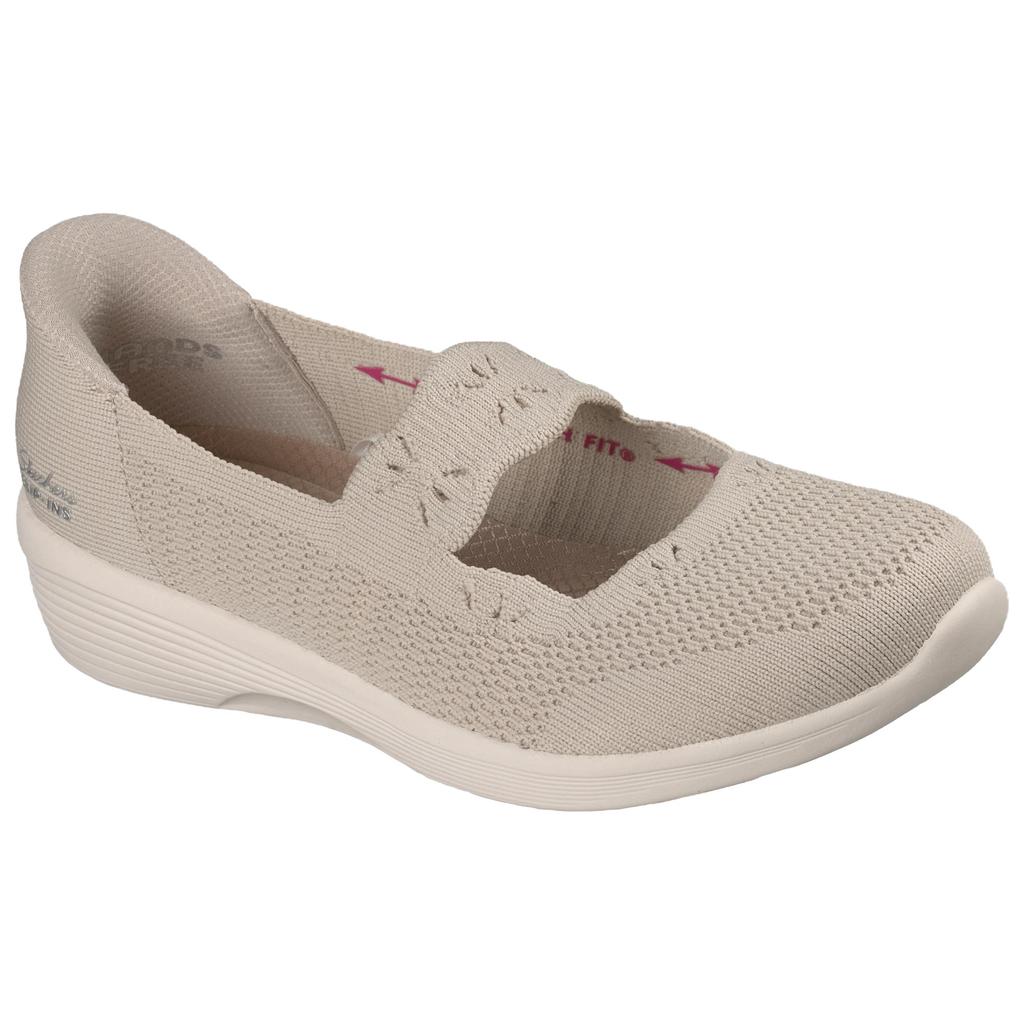 Skechers Арья - Сатору Блеск Удобные Универсальные Туфли Мэри Джейн Женская обувь Бежевый 159405-NAT