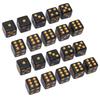 20PCS Black Dice 6 Sided Plastic Dice for Table Board Game Math Teaching Parties Straight Angle