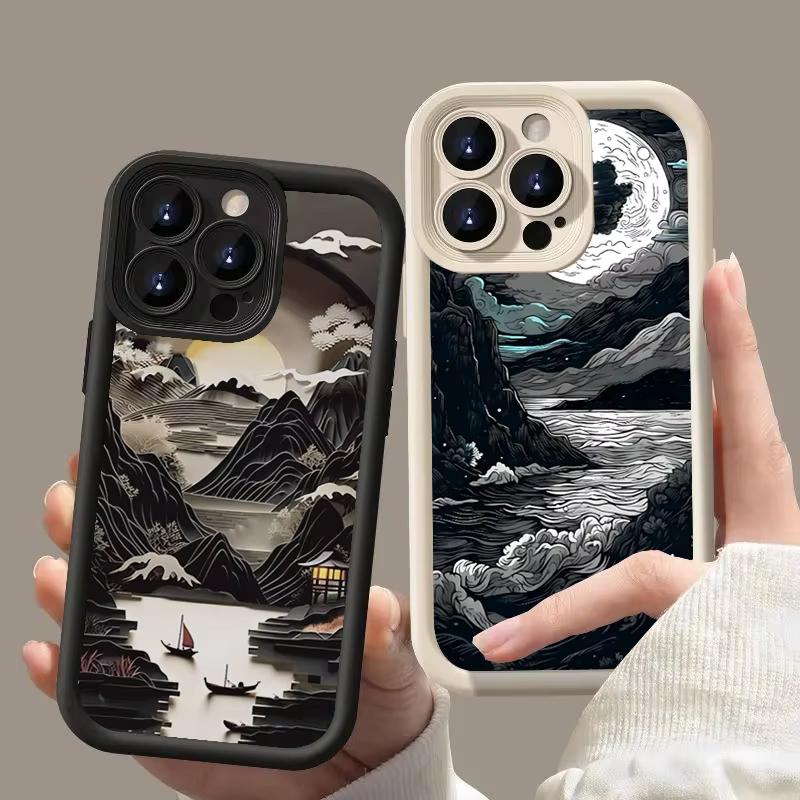 Чехол для телефона с рисунком «Горы и вода» для Samsung Galaxy S25 Ultra S24 S22 Plus S21 S23 S20 FE A54 A55 A35 A15