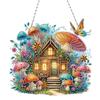 Diamond Painting Ornaments Acrylic Special Shape Mushroom Hut Rhinestone Diamond Art Pendants Diamond Painting Hanging Pendant
