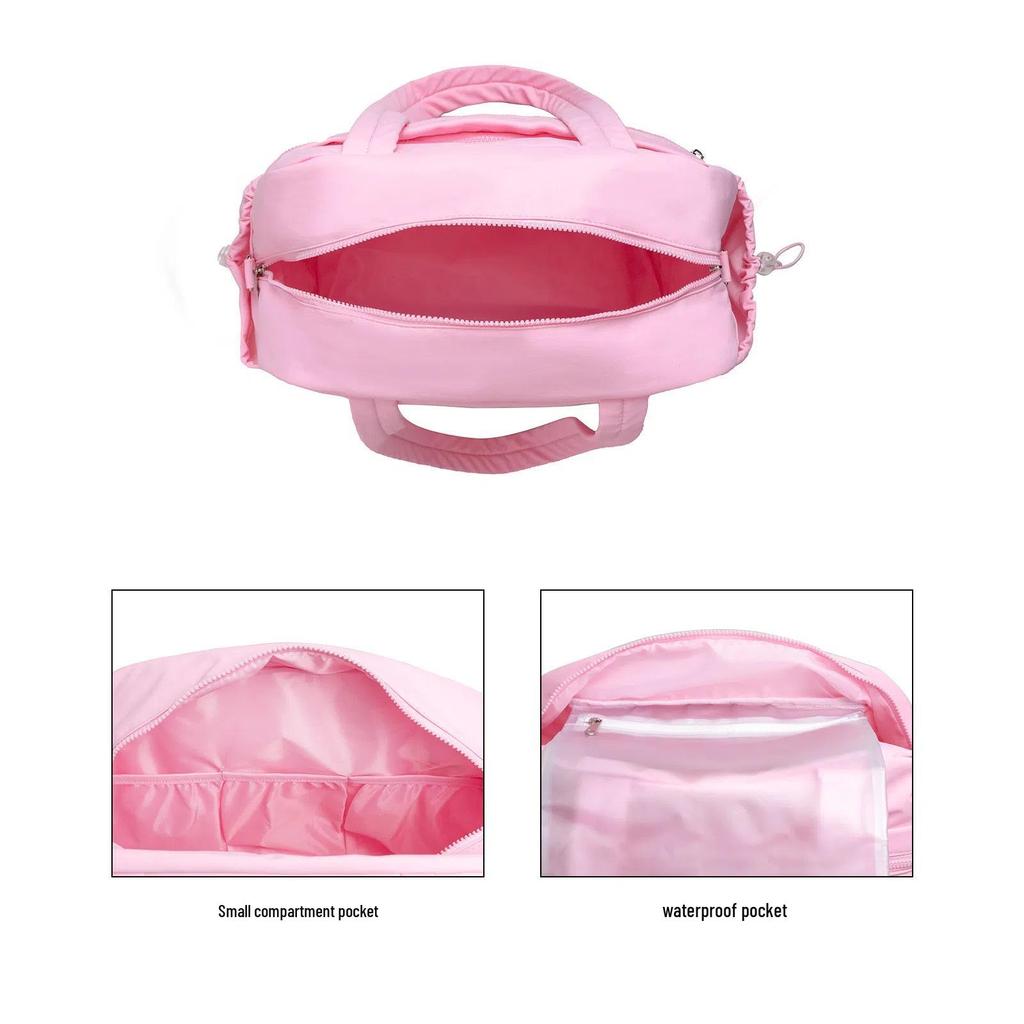 Women's Large-Capacity Waterproof Duffel Bag with Dry/Wet Compartment - Travel, Crossbody, and Handbag Storage