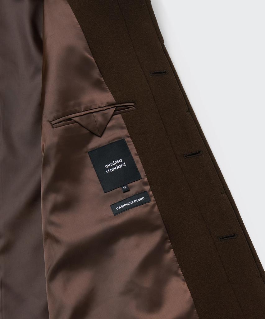 Musinsa Standard Cashmere Blend Oversized Balmacaan Coat [Baroque Brown]