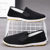 Старые пекинские тканевые туфли мужские летние легкие дышащие впитывающие пот рабочие повседневные туфли с одной педалью мужские туфли черные тканевые туфли