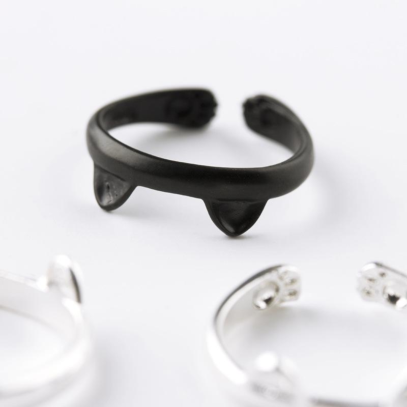 Fashion Super Cute Cartoon Cat Claw Footprint Ring Cute Animal Cat Ear Personality Open Ring MIT