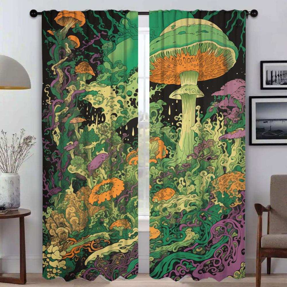 Абстрактные Грибные Узоры Домашний Интерьер Шторы 2 Части Современные Шторы Для Гостиной Для Камеры Жалюзи Затемняющие Шторы Шторы