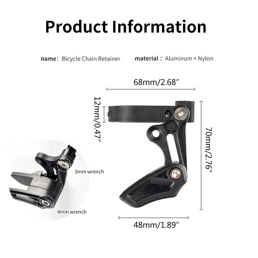 Bike Chain Guide, Single Disc Mountain Bike Chain Protector Bike Pulley Chain Stabilizer Chainring Tensioner Protector