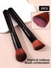 2Pcs Portable Multi-functional Makeup Brush, Angled Contour Brush + Round Head Blush Brush, a Special Makeup Tool for Beginners