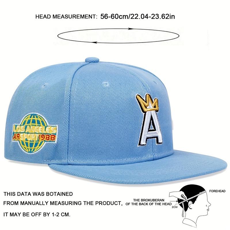 Unisex Fashion Letter A Crown Embroidery Hat Outdoor Travel Flat Top Hats Personality Hip Hop Baseball Caps Golf Cap