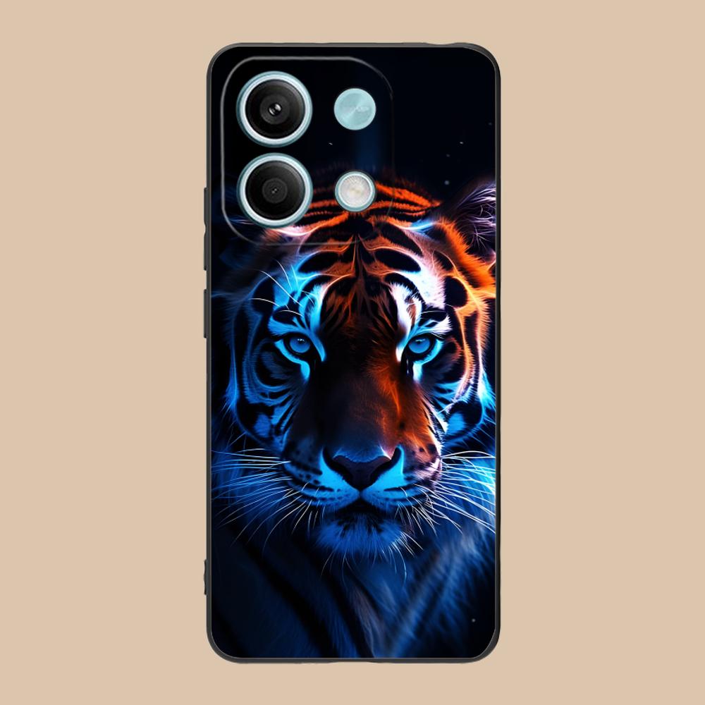 Неоновый чехол для мобильного телефона с тигром для Xiaomi 15 14 13 12 Mi 11 T Ultra Lite Pro S X 5G Цветной печатный чехол Роскошный Красивый