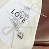 Delicate Beaded Key Chain Handmade Bow Shaped Keyring Heart Keychain Ornament Pearl Decoration For Bags And Phones