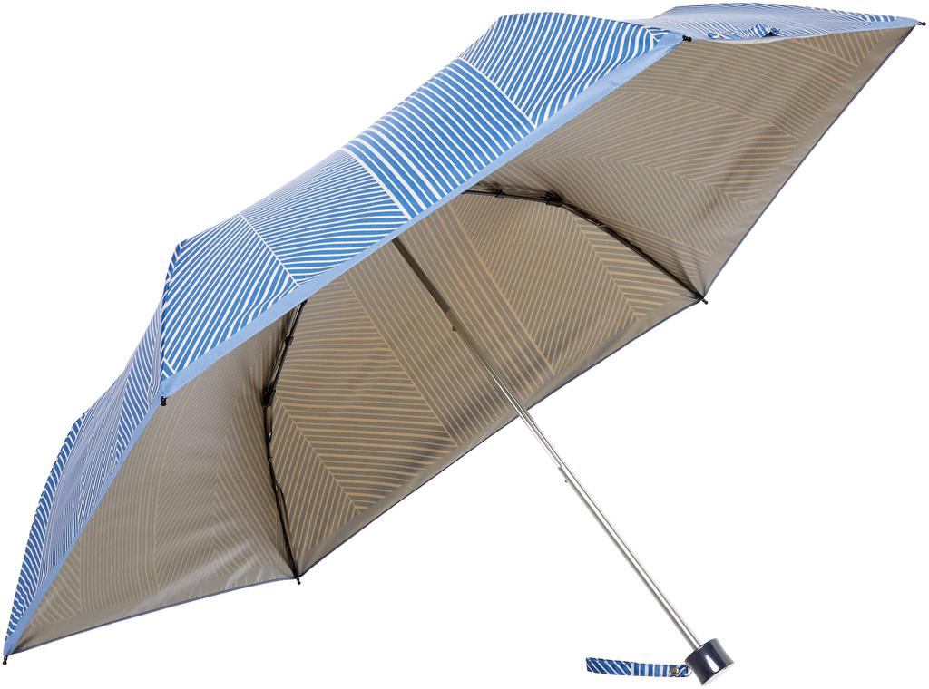 Folding Umbrella Sweet Jasmil Mixed Stripe Folding Umbrella Umbrella For Rain and Sunshine Simple Stylish Cute UV Light PU Navy Blue Navy Blue Rib