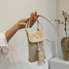 Yogodlns Women Straw Beach Bag Holiday Mobile Phone Shouder Bag Summer Tassel Mini Crossbody Bag for Lady Travel Bohemian Style