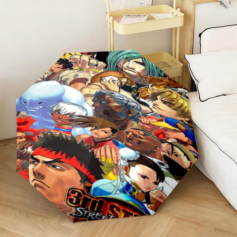 Street Fighter Ii Characters Automatic Umbrella - Suitable Travel Portable Umbrella Outdoor sun shading umbrella Suitable For All Seasons
