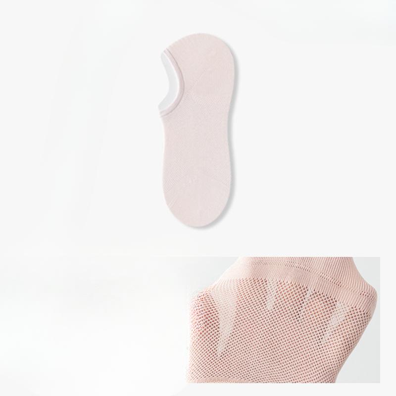 Женские летние тонкие сетчатые хлопковые антибактериальные носки с неглубоким вырезом и невидимой пяткой