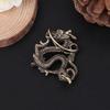 1Pc Antique Brass Ornament Chinese Mythical Animal Dragon Statue Copper Figures Miniatures Pure Brass Dragon Sculpture