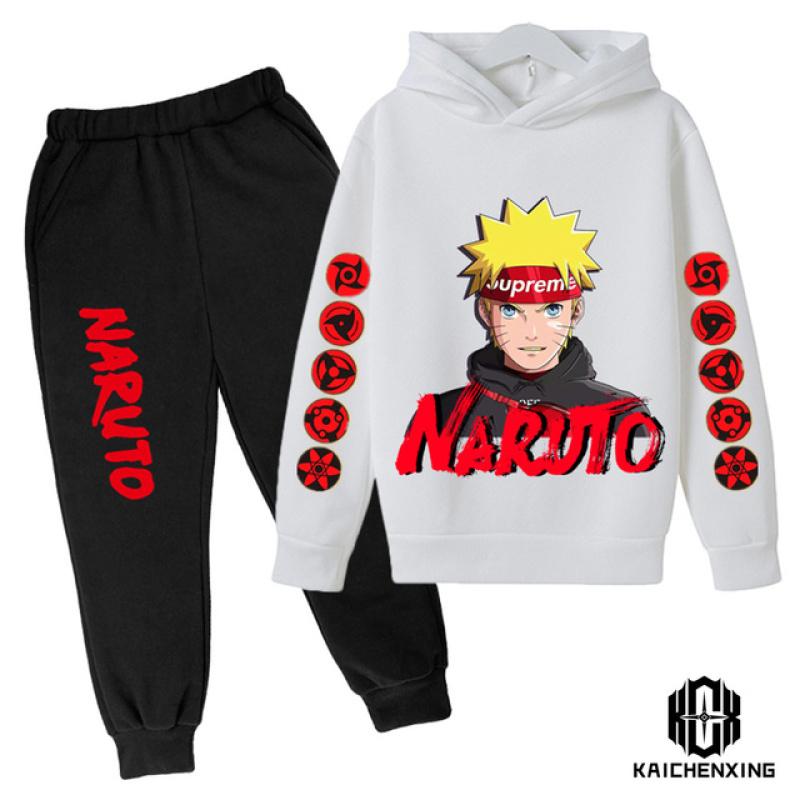 Детская одежда для маленьких мальчиков, костюм японского аниме «Наруто», спортивный костюм, топы и брюки, комплект из 2 предметов, зимняя хлопковая одежда с принтом для мальчиков для мальчиков
