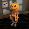 Spooky Gentleman Statue for Office Halloween Pumpkin Man Figurine, Resin Figure, Classic Ghost Compact Desk Autumn Face Desktop Ornament Home Tabletop