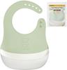 EDISONmama Baby Enjoy Meals with Dishwasher Comfortable Spill One Size Apron, Bib, Matcha, Safe, Neck, Catcher,