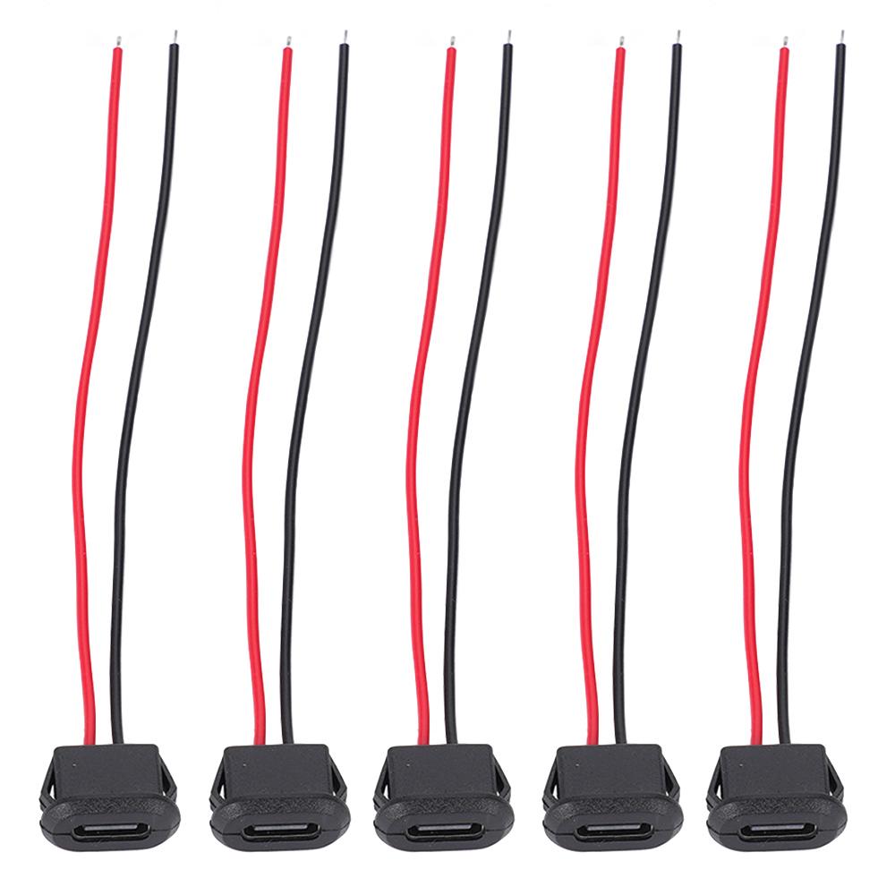 Водонепроницаемый USB-разъем Type-C, 2 контакта, Овальная розетка, Гнездо, Быстрая зарядка с проводом, Кабель, Адаптер-штекер для DIY-автомобильного зарядного устройства