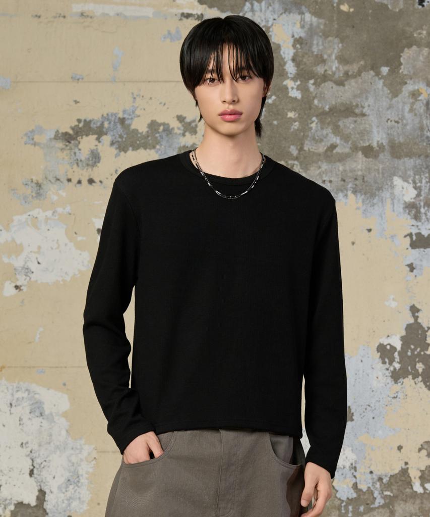 HYOJI Ribbed Round Crop T-Shirt (4 Colors)