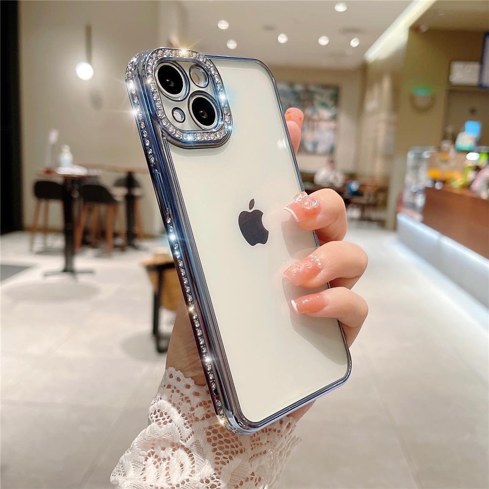 Роскошный чехол с бриллиантовым блеском для iPhone 16 15 11 12 13 14 Pro Max X XR XS 7 8 Plus, блестящий мягкий силиконовый чехол со стразами