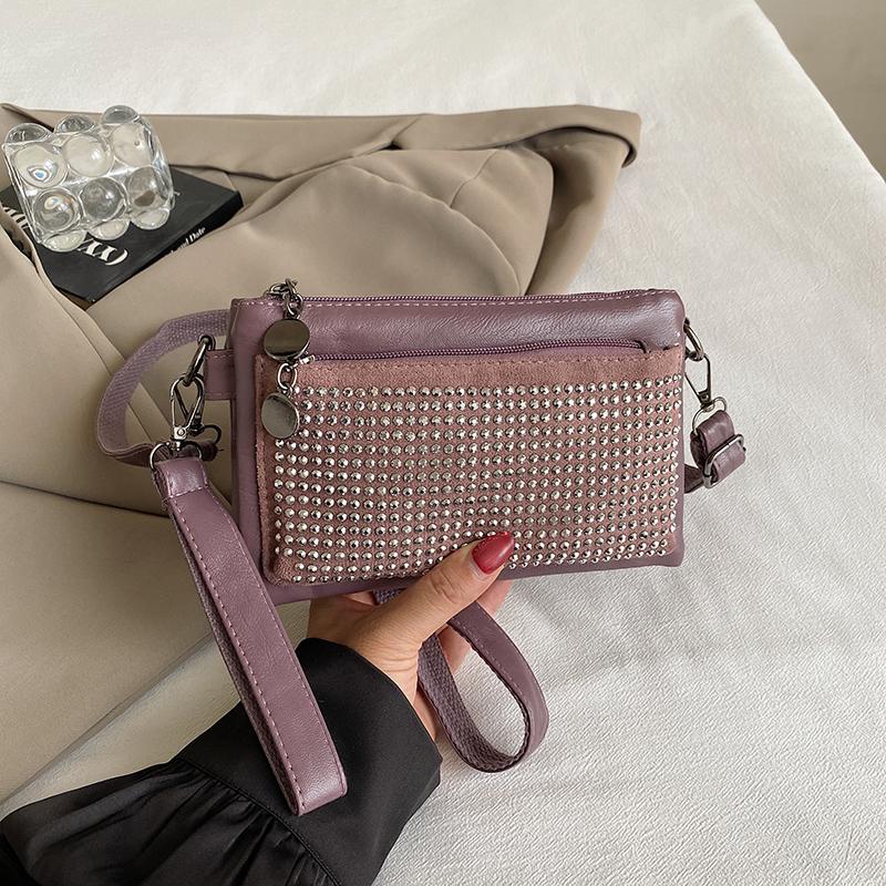 Женская маленькая квадратная сумка с бриллиантами, на плечо, кроссбоди