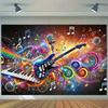 1 piece, musical feast, polyester photo background banner, flagDJH