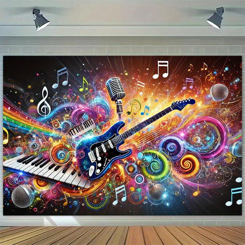1 piece, musical feast, polyester photo background banner, flagDJH