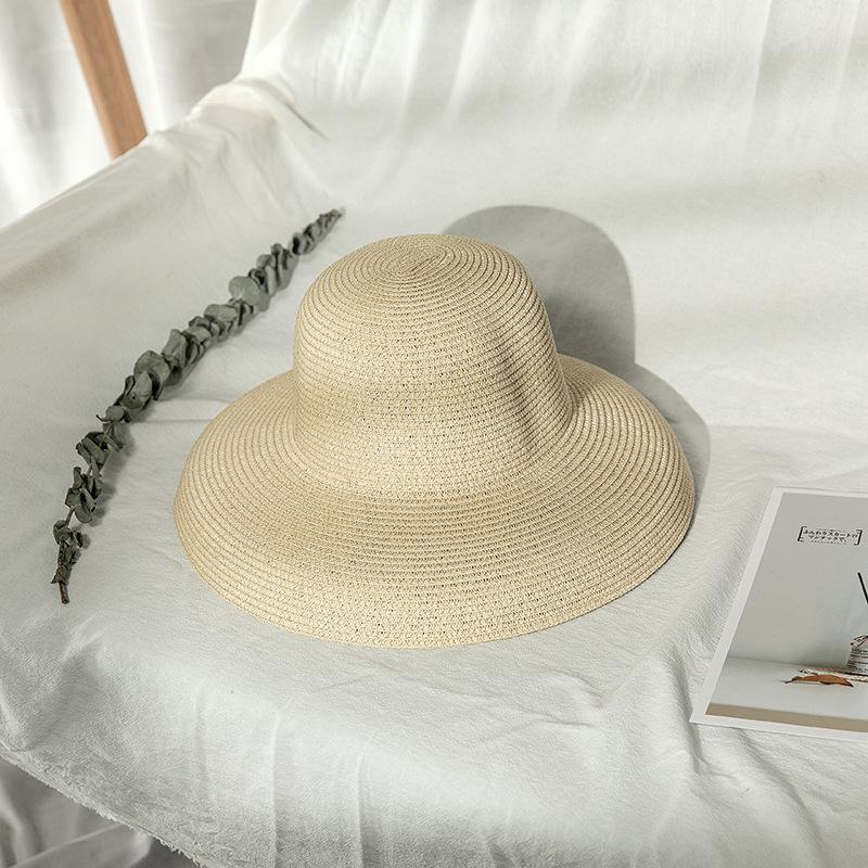 Соломенная шляпа в стиле Хепберн, элегантная соломенная шляпа, винтажная солнцезащитная пляжная плетеная шляпа для женщин