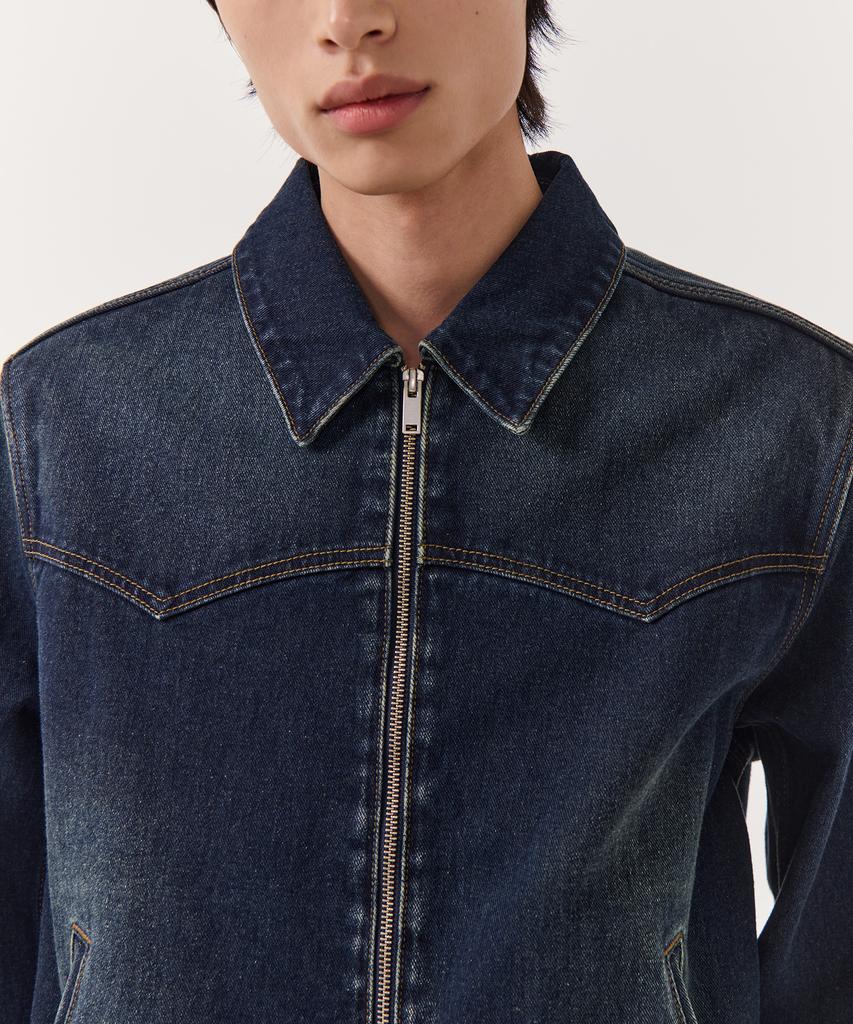 Musinsa Standard Denim Zip-Up Western Jacket [Dark Blue]