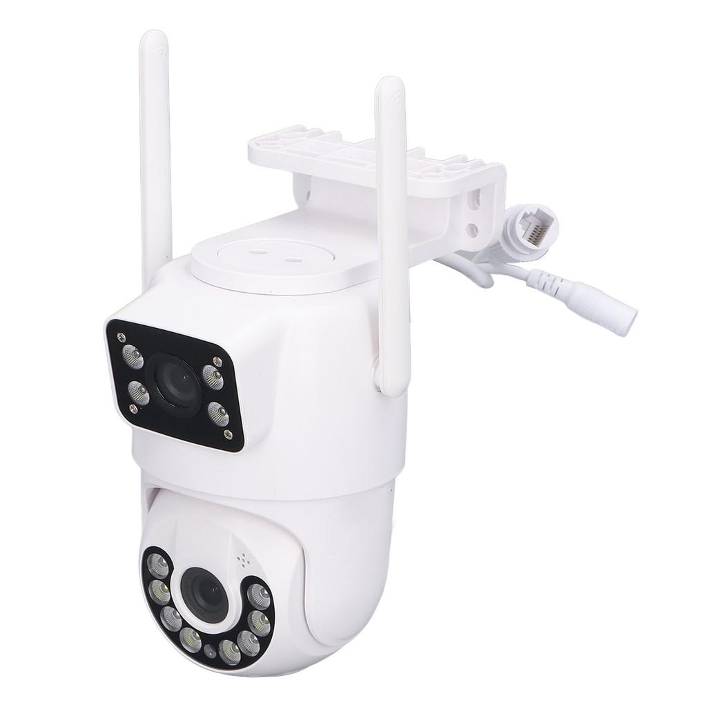 Outdoor Security Camera Dual Lens 2.4GHz WiFi Human Detect Pan Tilt Auto Tracking 2 Way Audio Night