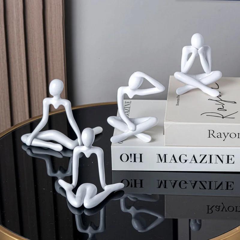11см Креативный пластиковый орнамент в виде абстрактных фигур, скульптура, статуэтка для кабинета, аксессуары для украшения дома и офиса, подарок