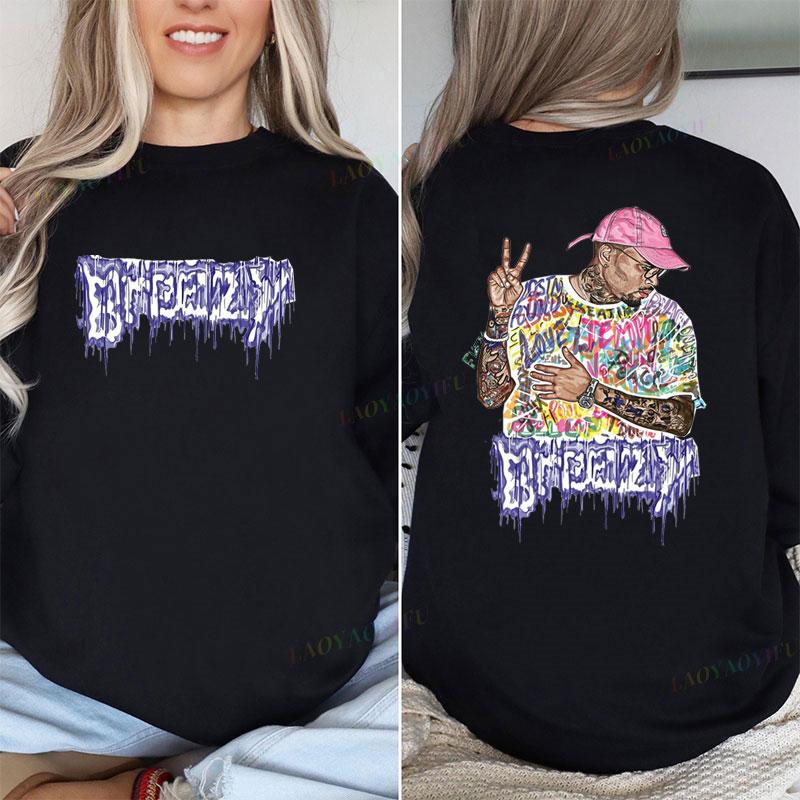 Chris Brown Breezy Bowl XX Tour 2025 Tshirt Camisa Rapper Hip Hop Streetwear Pop Music T Shirts Casual Cotton Vintage Tshirts