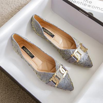 Новые металлические туфли с пряжкой для денег и стразами, плиссированные атласные туфли с острым носком и острым носком, туфли на плоской подошве для беременных, женские туфли с совком