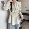 Large Size Spring Women's Shirt Korean Version Casual Loose Interior Solid ColorSolid ColorSlimming Top Blouses Shirts