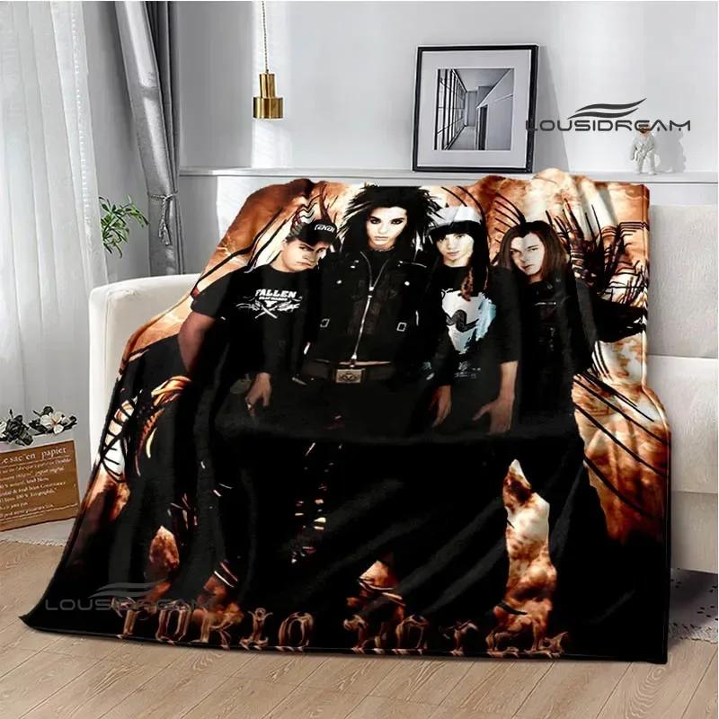 Плед с принтом рок-группы Tokio Hotel Плед для пикника Фланец Теплый плед Домашние и дорожные пледы Постельные принадлежности Подарок на день рождения