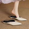 Fashion Summer Pointed Toe Slippers Women 2025 New Fashion Low Heels Mules Women's Slippers Concise Slip-on Slides Ladies Zapatos Mujer