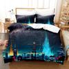 Комплект постельного белья Anime City Single Twin Full Queen King Size Bed Set Adult Kids Bedroom Duvetcover Sets 3D Print Anime Bed Sheet