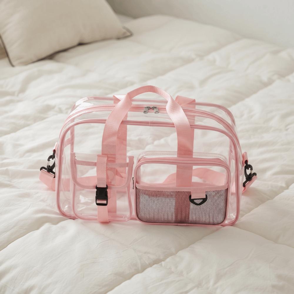 Transparent PVC Swimming Bag Large Capacity Travel Duffle Crossbody Bag PVC Waterproof Bag Gym Use