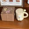 Молочный фуфу вафельный медведь керамическая чашка для воды для девушки, подарок на день рождения подруги, кружка высокой ценности, сувенир