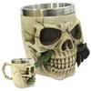 [R1465] — Бежевая смоляная кружка «Череп» — 16x11x10. 5 см