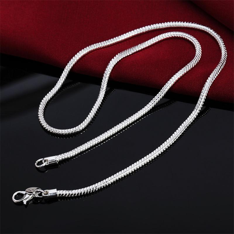 40-75cm 925 Sterling Silver 1MM/2MM/3MM Solid Snake Chain Necklace For Men Women Fashion Jewelry for Pendant